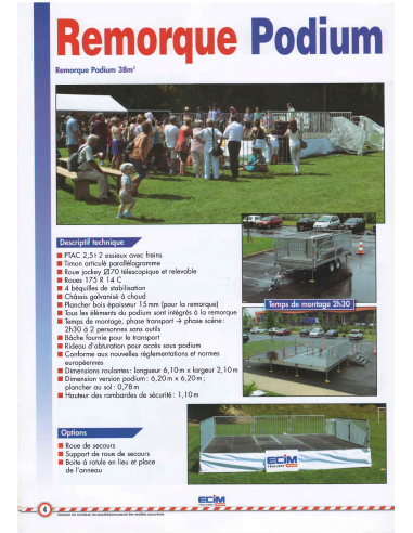 Remorque Porte Podium Remorque Porte Podium