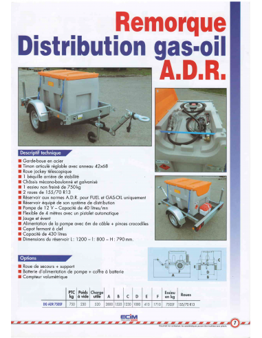 Remorque de Distribution gas-oil A.D.R Remorque de Distribution gas-oil A.D.R