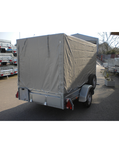 PLM 130 - Kit ridelles tôles 40 cm + Bâche haute 150 cm + Roue de secours et son support (option)