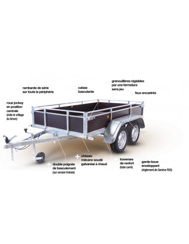 Remorque ERDE EXPERT LCB252 Bois