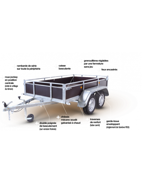 Remorque ERDE EXPERT LCB252 Bois