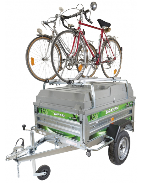 Remorque ERDE Daxara 158 pack capot + OPTION Barres porte-tout & support vélo