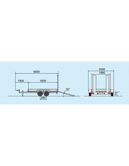 Remorque ECIM porte engin PTC 6000kg