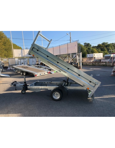 Remorque benne 1 essieu roues dessous BRI260F150