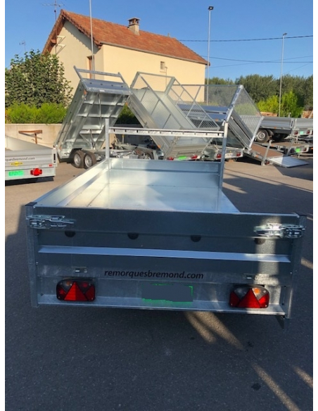 Remorque benne 1 essieu roues dessous BRI260F150