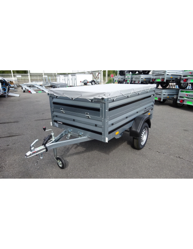 Remorque BRENDERUP 1205S - Réhausses de ridelles + bâche plate