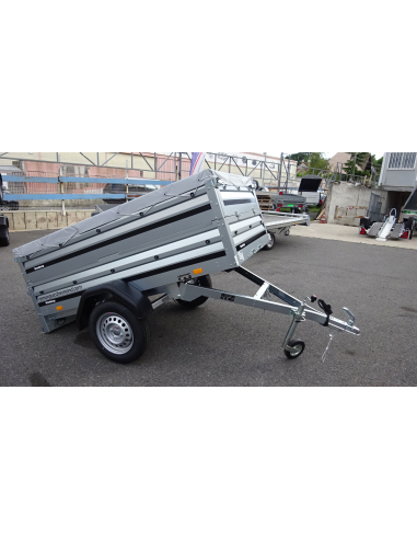 Remorque BRENDERUP 1205S - Réhausses de ridelles + bâche plate