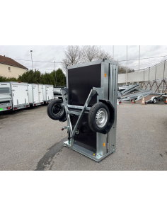 Remorque BRENDERUP 1205XL - Stockage vertical grâce à la flèche rabattable