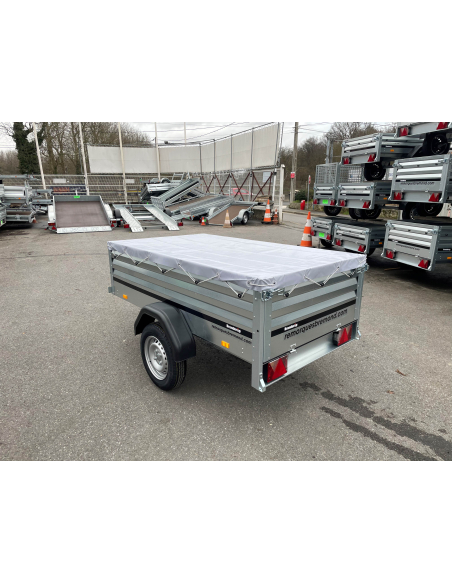 Remorque BRENDERUP 1205XL avec roue jockey et bâche plate