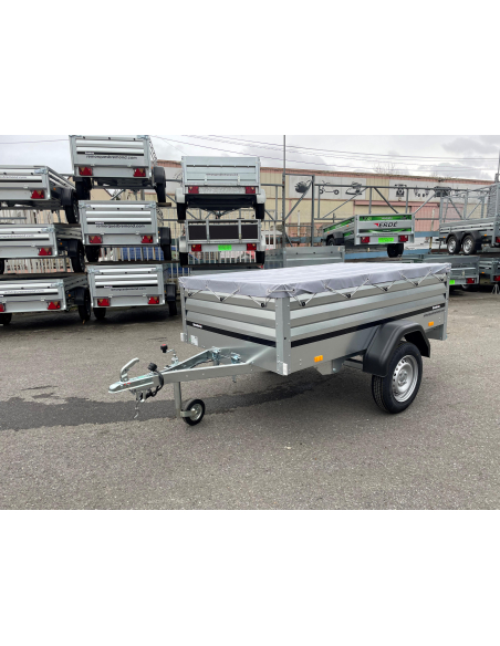 Remorque BRENDERUP 1205XL avec roue jockey et bâche plate