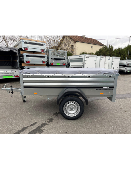 Remorque BRENDERUP 1205XL avec roue jockey et bâche plate
