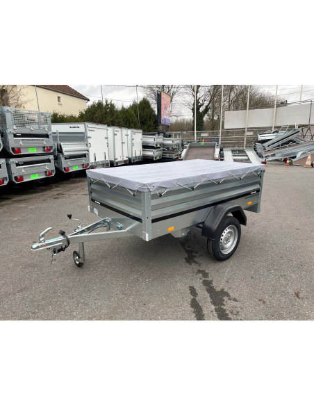 Remorque BRENDERUP 1205XL avec roue jockey et bâche plate