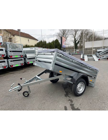 Remorque BRENDERUP 1205XL avec roue jockey et bâche plate