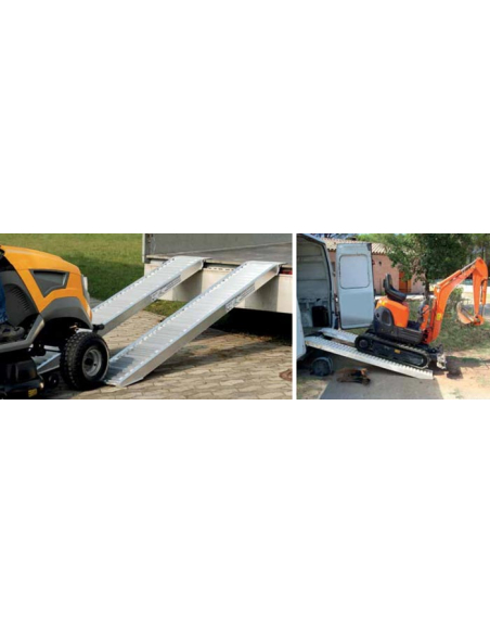 Rampes en alu renforcées 2.5 m - Capacité jusqu'à 4 110 kg