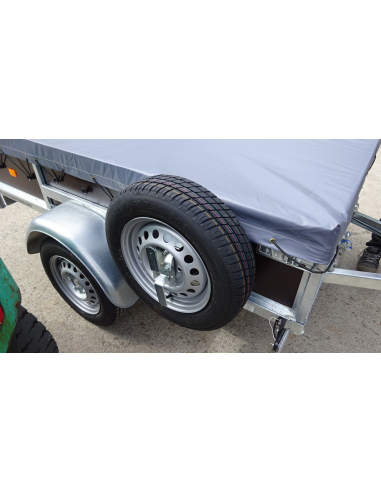 Remorque ERDE EXPERT LCB 201 F + Option : bâche plate, roue de secours et son support latéral Remorque ERDE EXPERT LCB 201 F + Option : bâche plate, roue de secours et son support latéral