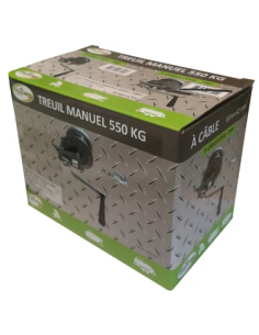 Treuil manuel câble acier 550 kg fixé pour halage de matériel lourd ou véhicule 2