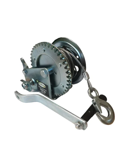 Treuil manuel câble acier 550 kg fixé pour halage de matériel lourd ou véhicule Treuil manuel câble acier 550 kg fixé pour halage de matériel lourd ou véhicule
