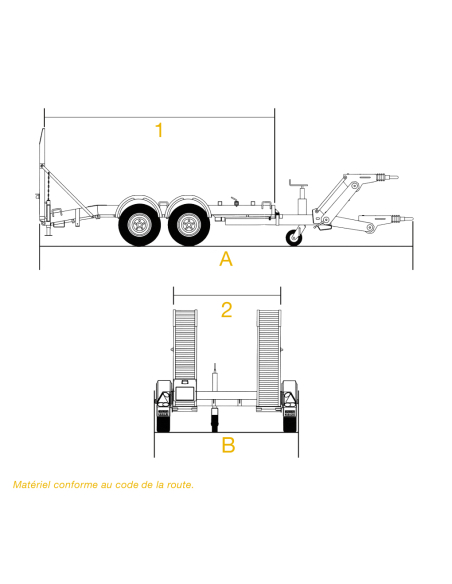 Remorque Porte Nacelles HUBIERE TPN 3205 35 – PTAC 3500 kg