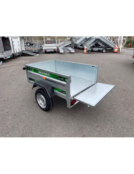 Remorque DAXARA 158 - Ridelle arrière ouvrante et démontable