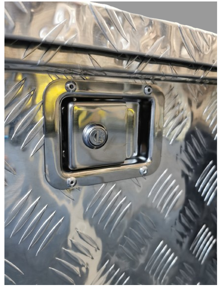 Coffre de rangement Aluminium - 280 L  + serrure avec 2 clefs