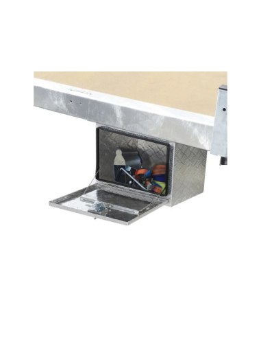 Coffre de rangement sous châssis en Aluminium - 120 L - Fixation	sous châssis ou sous plateau