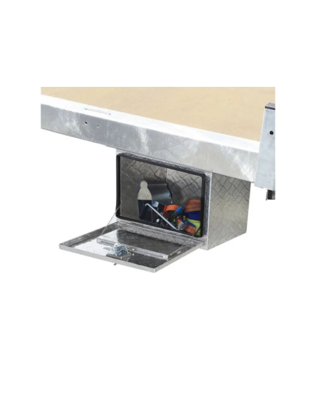 Coffre de rangement sous châssis en Aluminium - 120 L - Fixation	sous châssis ou sous plateau