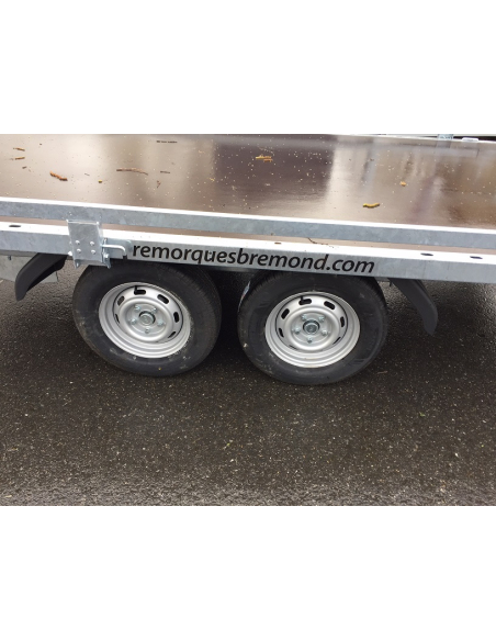 Remorque plateau RIS340F200 - Rambardes , Butée & Rampes de chargement - PTAC 2000 kg