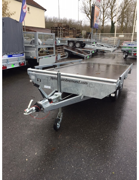 Remorque plateau RIS340F200 - Rambardes , Butée & Rampes de chargement - PTAC 2000 kg