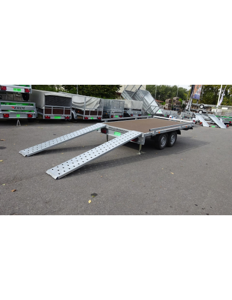 Remorque plateau RIS340F200 - Rambardes , Butée & Rampes de chargement - PTAC 2000 kg