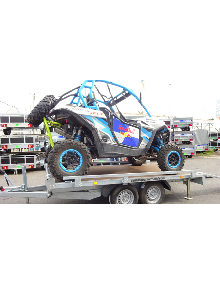 Remorque plateau RIS340F200 - Rambardes , Butée & Rampes de chargement - PTAC 2000 kg