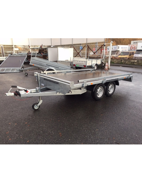 Remorque plateau RIS340F200 - Rambardes , Butée & Rampes de chargement - PTAC 2000 kg