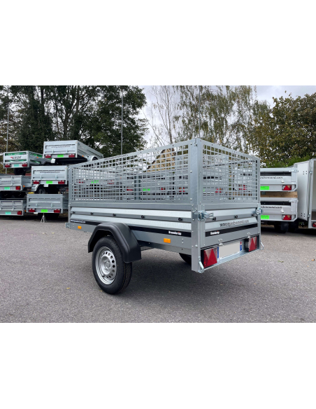 Remorque BRENDERUP 1205S - Réhausses Grillagées et Roue Jockey